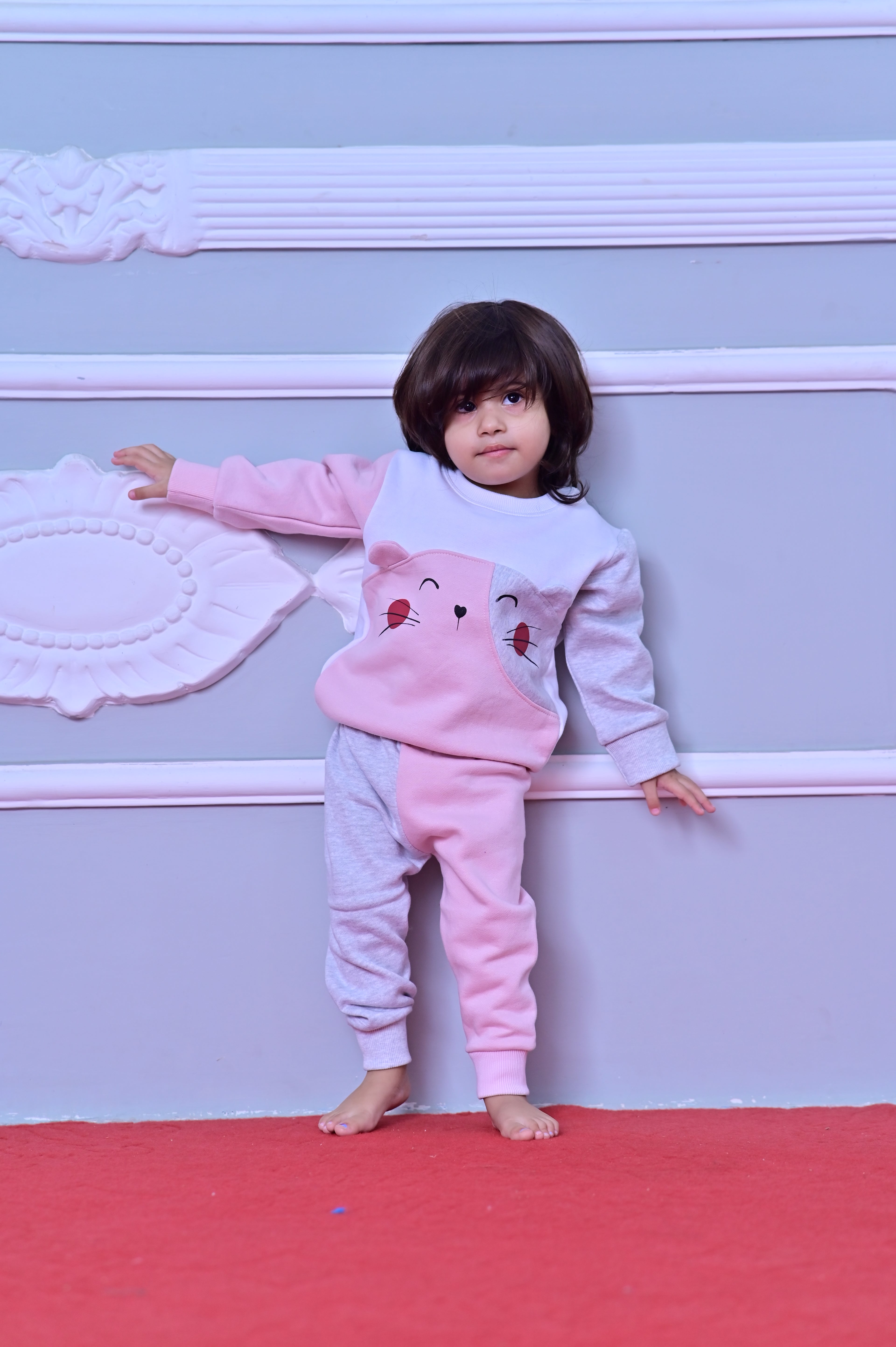 Girls Cat Fleece Sweatshirt & Trouser