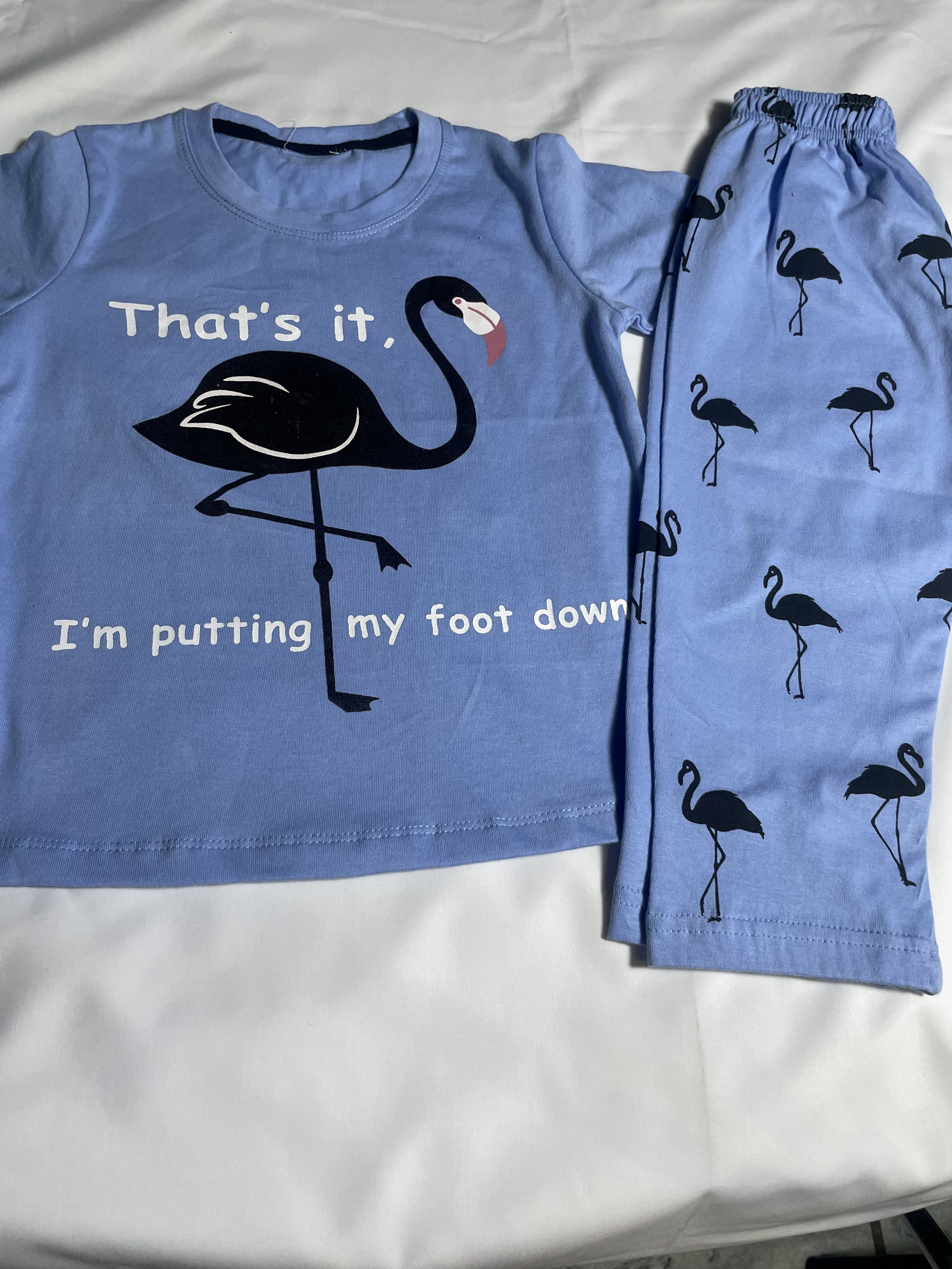 "Foot Down" Flamingo Pajama Set