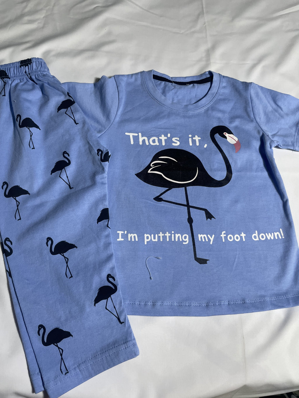 "Foot Down" Flamingo Pajama Set