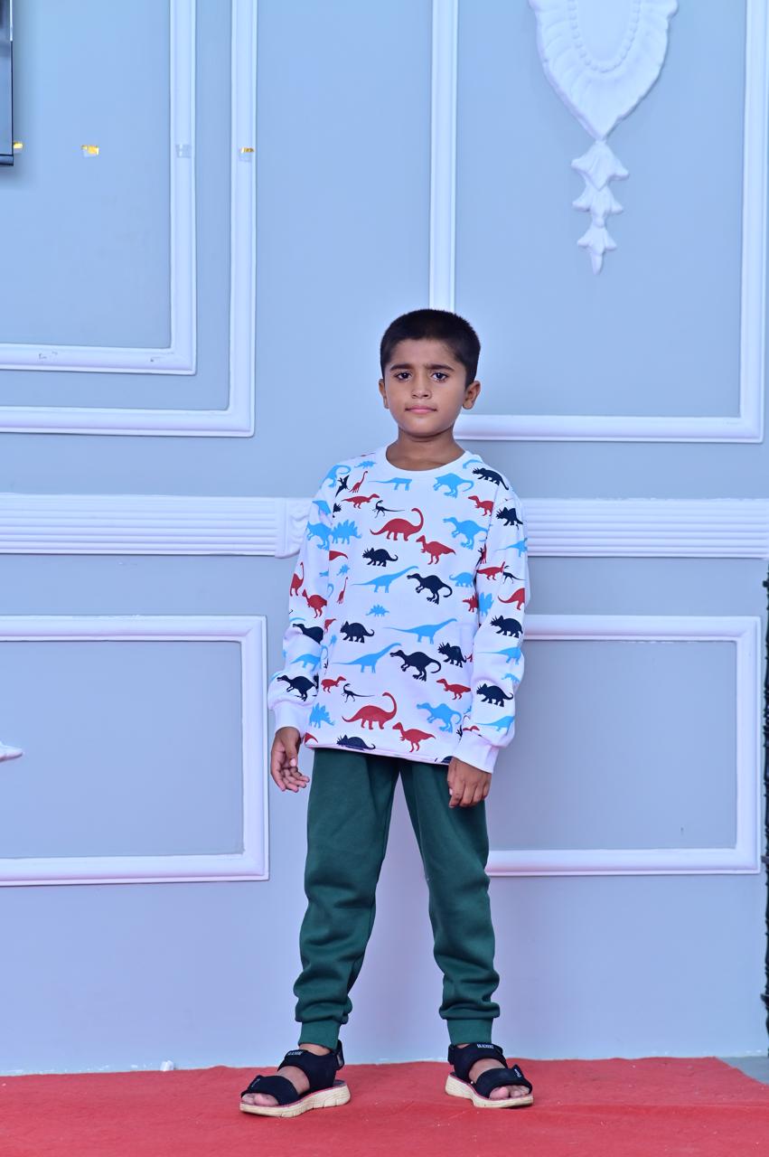 Dinosaur theme Fleece Sweatshirt & Trouser